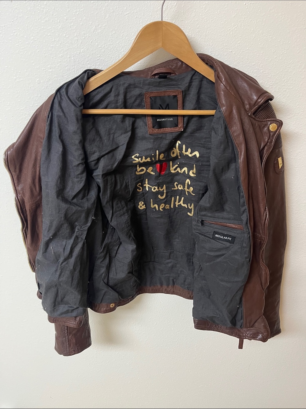 Mauritius Leather Brown Jacket women’s size 12 - Picture 3 of 5
